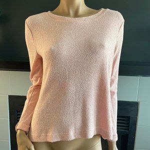 Roxy Pink Ribbed Long Sleeve Top